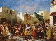 Eugene Delacroix Fanatics of Tangier oil on canvas